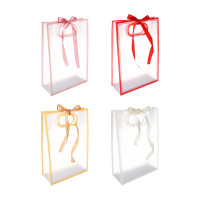 Пакет подарочный ПВХ с лентой, 24x35x10 см, 4 цвета