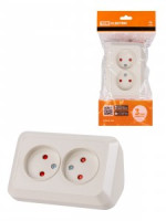 TDM Розетка угловая 2 мест. ОУ (шторки) IP20 250В 10А сл. кость &quot;Ладога&quot; SQ1801-0242