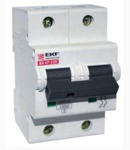 EKF Автоматический выключатель ВА47-125, 2P 80А (D) 15кА  mcb47125-2-80D