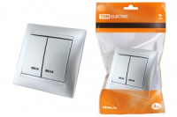 TDM Лама выкл. СУ 2 кл. 10А серебр. металлик (инд.) (10!) SQ1815-0205