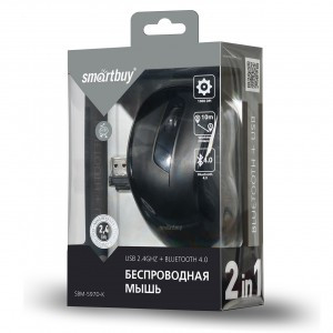 Мышь беспроводная Dual Bluetooth+USB Smartbuy SBM-597D-K черная (SBM-597D-K)/40/