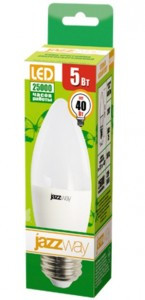 Jazzway Свеча E27 5W(400Lm) 3000K 2K 104x37 матовая PLED-ECO-C37 .2855312A