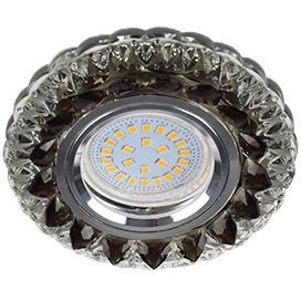 Ecola LD7009 MR16 GU5.3 св-к Круг "Кристалл" подсветка 4K Черный/Хром 30x95 FK16CCEFB (10!)