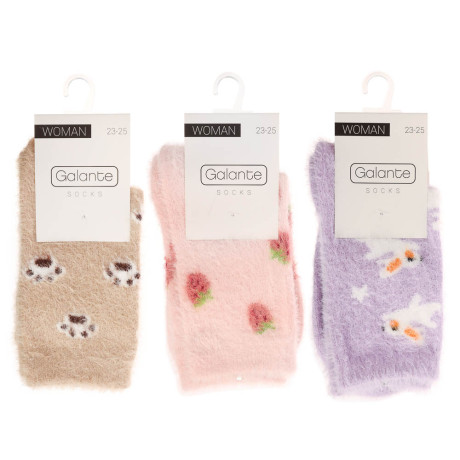 GALANTE Носки женские, р-р 23-25, 93% полиамид, 4% полиэстер, 3% спандекс, разноцветные, НС22-26