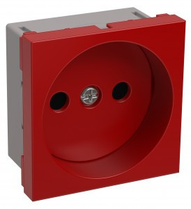 IEK ПРАЙМЕР РКС-20-22-П-К роз. СУ 1 мест. (на 2 модуля) серия 45х45  красная CKK-40D-RSK2-K04-K