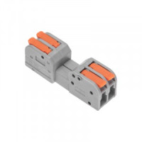 REXANT Клемма СМК 222-422R проходная разъем. 2 полюса серая 0,2-2,5/4мм2 (50 шт/уп) цена/шт 07-5262