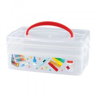 Коробка универсальная с ручкой "MULTI BOX" 2секции 245х160х105 мм 1л+2л бесцвет 43123330152 Бытпласт