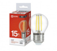 ASD/InHome лампа св/д Deco Шар P45 E27 15W(1435lm) 4000K 4K 76x45 филамент (нитевидная) прозр. 5985
