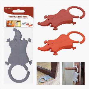 Фиксатор д/дверей Мышь 18*9см, 3 дизайна (кратность 3!!!) пластик RC45-17