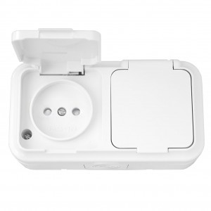 Bylectrica ПРАЛЕСКА АКВА блок (роз. 2 мест. ОУ шт. IP54 белый, (РА16-102)