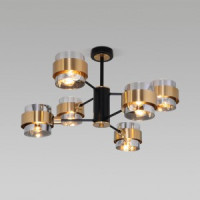 Eurosvet св-к потолочный E14 6x60 Вт 650х650х345 металл черный/дымчатый/медь Arcada 70127/6 a060652