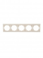 Lezard Мира рамка 5 мест. (б/вст, горизонт.) крем. (PC) 701-0300-150