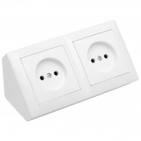 Bylectrica СТИЛЬ розетка угловая ОУ 2 мест. 16A бел. IP20 РА16-751