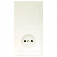 Bylectrica СТИЛЬ Блок (1 выкл. + роз.) СУ беж., (В-РЦ-685 беж.)