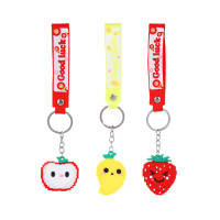 Брелок 4х4,5-5,5см, &quot;Ягодка с пикселями&quot;, пластик, металлическое кольцо, петля, 3 дизайна