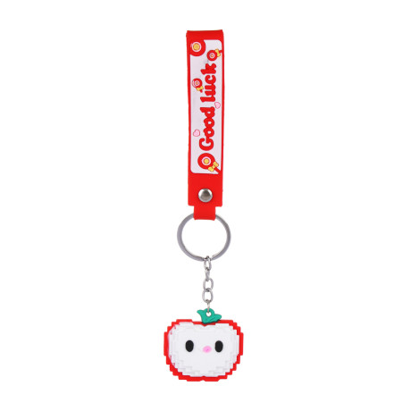 Брелок 4х4,5-5,5см, "Ягодка с пикселями", пластик, металлическое кольцо, петля, 3 дизайна