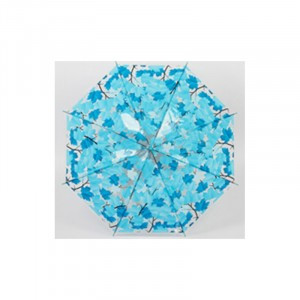 Зонт-трость полуавтоматический BASIC, 90см, ЭВА, листья, синий 108781 Рыжий кот