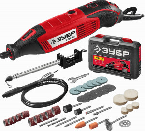 ЗУБР гравер электрический 160Вт, d=3,2мм, 41 предмет, кейс, ЗГ-160 КН41