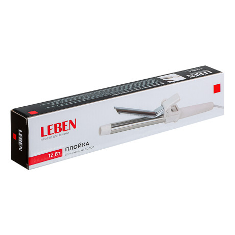 LEBEN Плойка для завивки волос, 12Вт/50Гц/220В, белая, металл, пластик