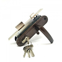 Замок врез ЗВ7-70.4-02 Зенит (медь, м/о-70мм, 5кл.) с ручками   \15