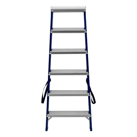 Стремянка двусторонняя 6 ступеней, стальная, Сибртех