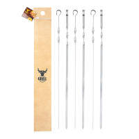 GRILLBOOM Набор шампуров 6шт, нерж.сталь, 60см, в чехле