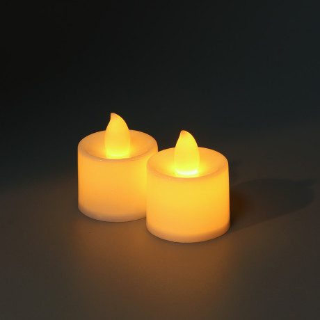 СНОУ БУМ Набор 2шт, светильник декор. LED в виде свечи, 3,7х4,5см, PP, 3хAG3, 1 режим, 2 дизайна