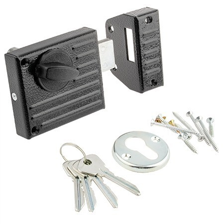 Замок накл ЗН-1-2.1 Зенит (Черный)  прямоуг. ригель, 4 англ.ключа   \24