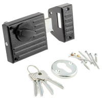 Замок накл ЗН-1-2.1 Зенит (Черный)  прямоуг. ригель, 4 англ.ключа   \24