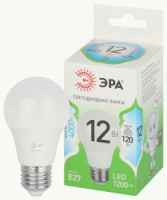 ЭРА GREEN LINE лампа св/д ЛОН E27 A60 12W(1200lm) 4000K 4K A60-12W-840-E27 GL 50x104 67107