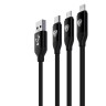 BY Кабель для зарядки 3 в 1 iP/Micro USB/Type-C, 1.5м, 2.4А, прорезиненная оплетка, черный