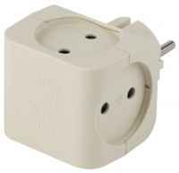 ЭРА разветвитель (тройник) 4 роз. 16А сл. кость (тройник, куб, T-образный) SP-4-I