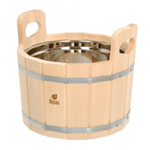 Ушат "шайка" 10л с нерж.вставкой, липа, 33217 Банные штучки