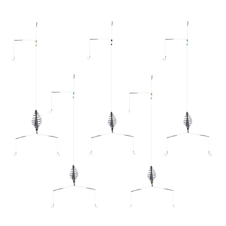 AZOR FISHING Оснастка донная c 3 крючками и кормушкой, 5 видов