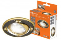 TDM GU5.3 MR16 50W св-к встр 02-04 поворот 12/220В черный/зол литая сталь (10!) SQ0359-0012