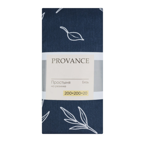 PROVANCE Нэви Простыня на резинке 200х200х20см, 100% хлопок, бязь, синий