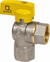 СТМ ГАЗ Кран шар. для газа угловой 3/4&quot; (вн-вн, г/г) бабочка CGLFFB34