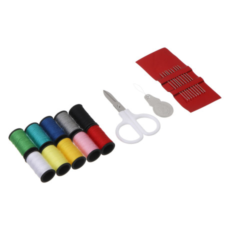 Набор швейных принадлежностей в круглом корпусе, d8,5х4,5см, 21 предмет, 2 дизайна