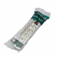 Гарнизон Сетевой фильтр (удл.) ПВС 3х0.75 5роз. 1.4м 10А земля, белый, пакет ECL-5-W-1.4