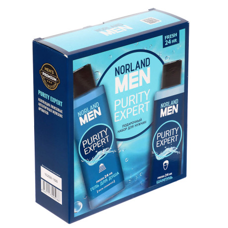 Подарочный набор мужской NORLAND MEN Purity expert:Гель для душа 200мл+шампунь 200мл