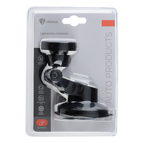 BY Держатель телефона магнитный, на присоске, регулируемый угол, черный