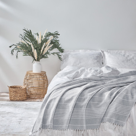 PROVANCE Нэви Плед хлопок 140х200см, серый