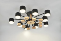 General Люстра 10GX53 50W 690х200 230V черный, мет/дер Альберто без пульта IP20 662223