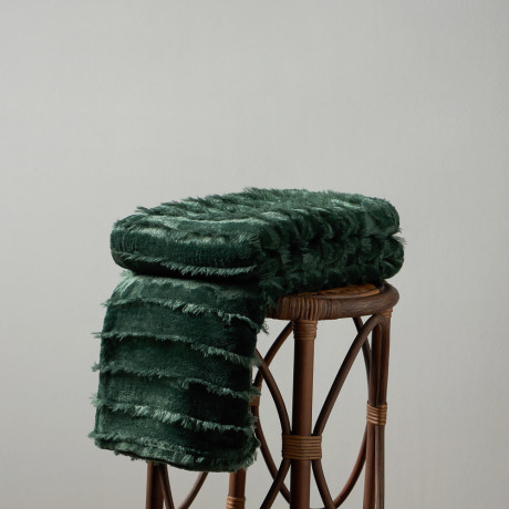 PROVANCE Фелиз Плед с бахромой, 130х170см, 100% полиэстер, зеленый