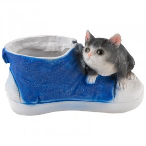 Кашпо "Кед с котенком" H - 13