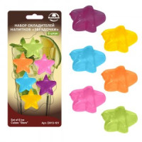 Охладители напитков &quot;Звездочки&quot;,набор6шт/уп,цена за уп(кратность 12шт!!!),полиэт DH13-101 Мультидом