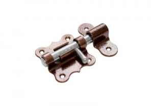 Засов Домарт дверной фигурный ЗДФ- 60 медь антик10)