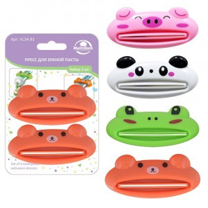 Пресс д/зуб.пасты "Зверята" (кратность 6шт!!!), пластик VL34-83 Мультидом
