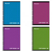 Тетрадь 96л., А4, BRAUBERG ЭКО, гребень, клетка, обложка мелов. карт., &quot;Монохром 2&quot;, 4 вида, 402058