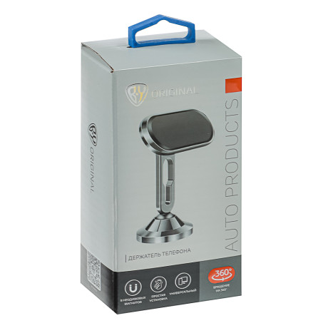 BY Держатель телефона магнитный, на панель, металлический, серебро